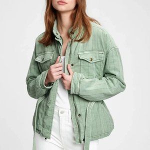 Nwt Gap Quilted Utility Belted Puffer 